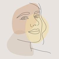 Continuous line. Minimalist female beauty with continuous drawing in one line. vector
