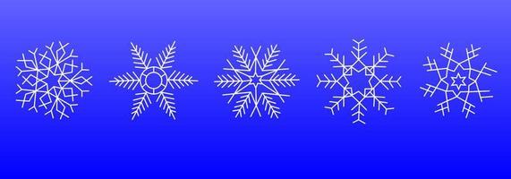 icono de vector de copo de nieve. invierno azul navidad nieve.