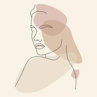 Woman. Portrait. Abstract drawing of a single line. vector