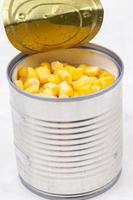 Canned cooked Corn closup image photo