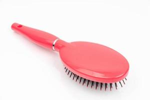 Pink Comb Brush for girls isolated above white background photo