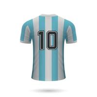 camiseta argentina de fútbol realista con el número 10, para tu diseño vector