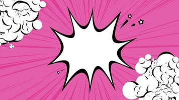 Pink and white pop art cartoon comic book background video