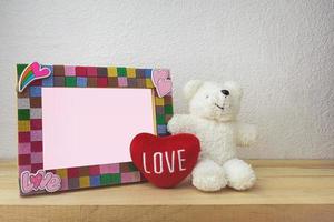 Picture Frame and Bear doll for Home Decoration photo