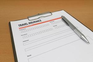 travel Insurance application form photo