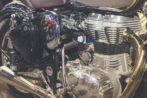 motor de motocicleta, detalle del motor de motocicleta. foto