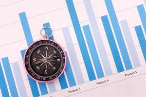 Compass and Business graphs, Finance Concept photo