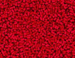 PVC Plastic granules Background Polymer Red plastic beads resin polymer pallet plastic resin 3d illustration photo