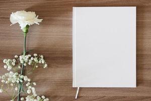 Blank white book, journal mockup. photo