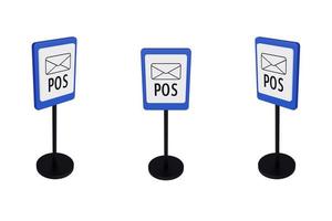 3d render illustration traffic signs of Post office photo