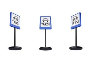 3d render illustration traffic signs of Taxi stand photo