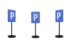 3d render illustration traffic signs of Parking zone photo