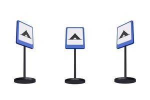 3D Render ilustración señales de tráfico del campamento de tiendas foto