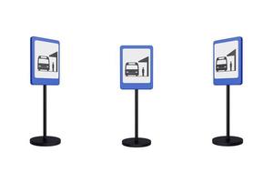 3d render illustration traffic signs of Bus terminal