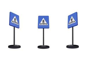 3D Render ilustración señales de tráfico de paso de peatones foto