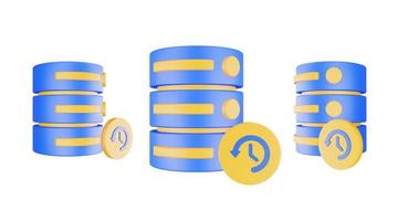 3d render database server icon with waiting icon isolated photo