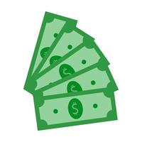 Money. Dollar bills. a wad of money.Money with a fan vector