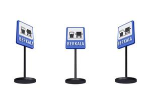 3d render illustration traffic signs of Scheduled service station photo