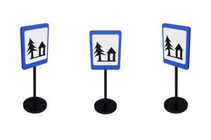 3d render illustration traffic signs of Villa photo