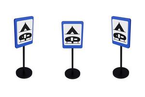 3d render illustration traffic signs of camp photo