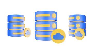 3d render database server icon with cloud icon isolated photo