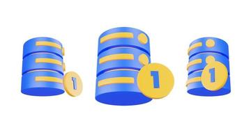 3d render database server icon with one icon isolated photo