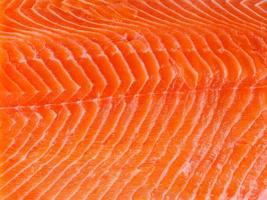 Fresh salmon fillet on white backgrund, close up, macro photo