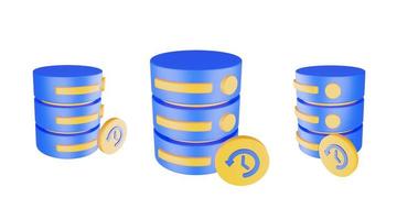 3d render database server icon with waiting icon isolated photo