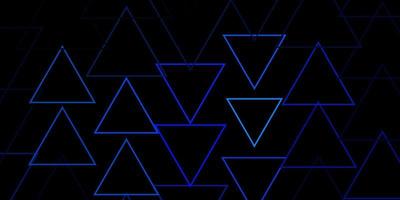 Dark BLUE vector texture with lines, triangles.