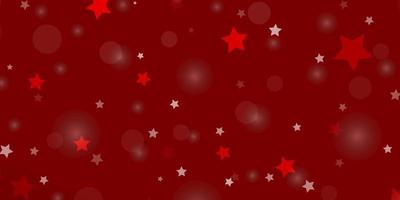 Light Red vector background with circles, stars.