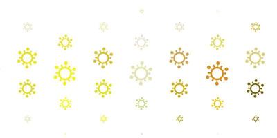 Light Green, Yellow vector background with covid-19 symbols.