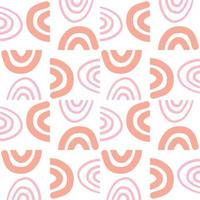 Hand drawn abstract seamless pattern with cute arches tile. Retro backdrop for wrapping paper, textile, fabric, web, card. vector