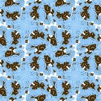 Cute abstract seamless pattern with messy hand drawn geometric shapes. Tile or mosaic pattern. vector