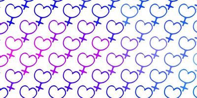 Light Blue, Red vector pattern with feminism elements.