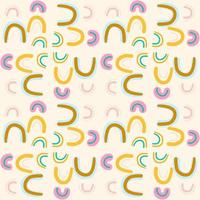 Hand drawn abstract seamless pattern with cute arches tile. Retro backdrop for wrapping paper, textile, fabric, web, card. vector