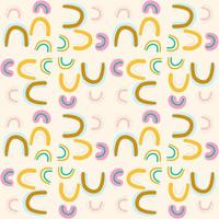 Hand drawn abstract seamless pattern with cute arches tile. Retro backdrop for wrapping paper, textile, fabric, web, card. vector