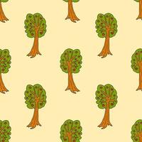 Cartoon doodle apple tree seamless pattern. Fruit background in childlike style. vector