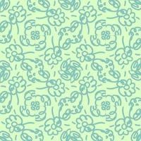 Abstract colorful doodle geometric flower seamless pattern. Floral background. Mosaic, geo tile ornament. vector
