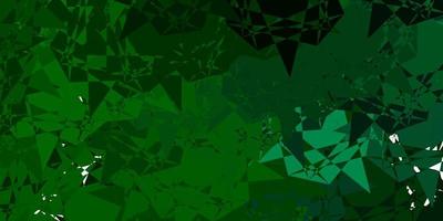 Dark Green vector background with polygonal forms.