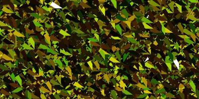 Dark Green, Yellow vector background with triangles.