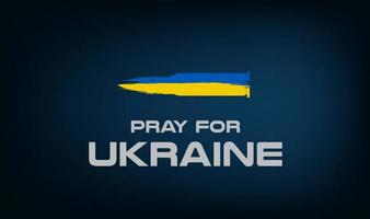 Pray for Ukraine mark , Ukraine Flag in bullet shape design with Praying concept Ukraine flag on dark background in vector, illustration template vector