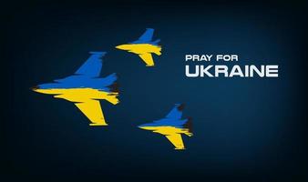 Pray For Ukraine from russia, plane flag Ukraine military mark design. stoping notice sign of war Russia vs Ukraine, STOP Russia and Ukraine fighting vector