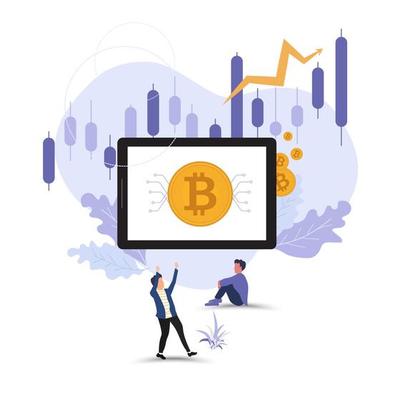 Digital currencies, banking flat concept for bitcoin and crypto. Digital wallet mobile application web template. Smart finance app for money transactions, payments Vector, illustration