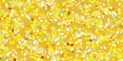 Light green, yellow vector texture with memphis shapes.