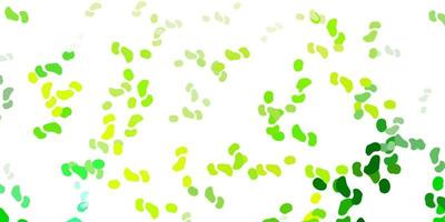 Light green, yellow vector texture with memphis shapes.