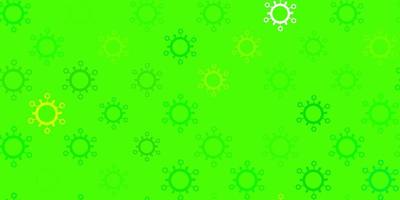 Light green, yellow vector texture with disease symbols.