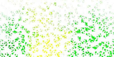 Light green, yellow vector pattern with abstract shapes.