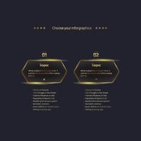 Two Golden button on the luxury steps banners Template on dark background and Four premium of buttons design vector