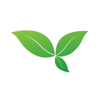 A nice GREEN leaves logo design, natural fresh pattern, Green leaves on white BG, Green nature icons style. And Geometric green object. Vector, illustration.