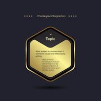 A Modern Luxury style of infographics template. Golden banners with three options in Geometrical shapes templates vector